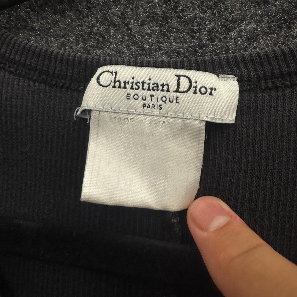 Christian Dior J'Adore Dior 1947 Rhinestone Ribbed Tank Top Black Y2K Vintage - Picture 4 of 7